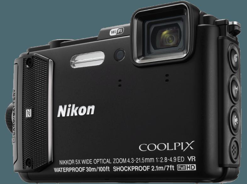 NIKON COOLPIX AW 130  Schwarz (16 Megapixel, 5x opt. Zoom, 7.5 cm OLED, WLAN)