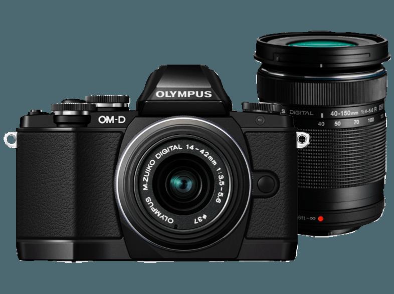 OLYMPUS OM-D E-M10 Systemkamera 16.1 Megapixel mit Objektiv 14-42 mm, 40-150 mm f/3.5-5.6, f/4-5.6, 7.6 cm Display   Touchscreen, WLAN