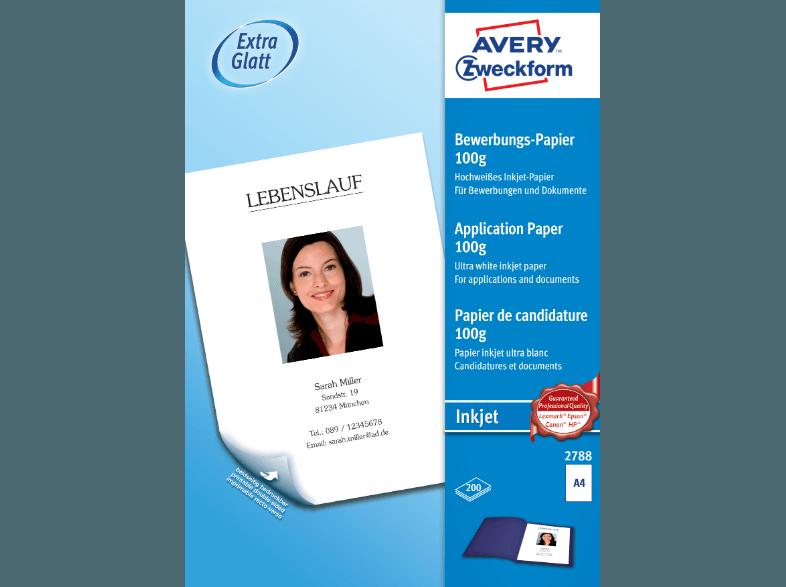 ZWECKFORM 2788 Inkjet Bewerbungspapier 6240 x 6240 mm A4 1 Stück