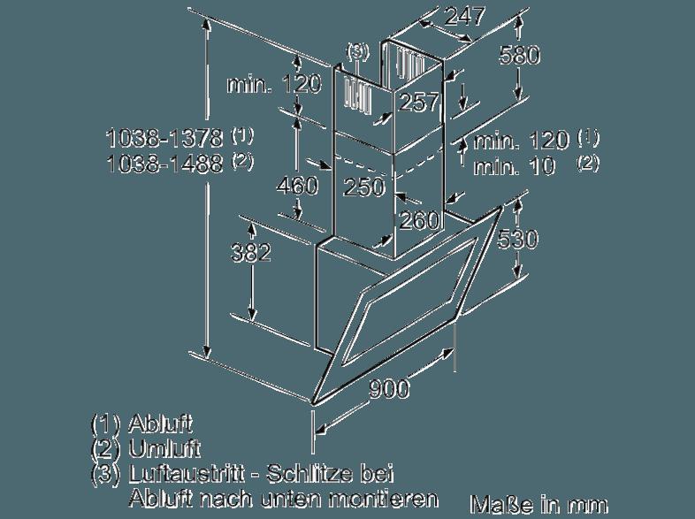 BOSCH DWK098G60 Dunstabzugshaube (388 mm tief)