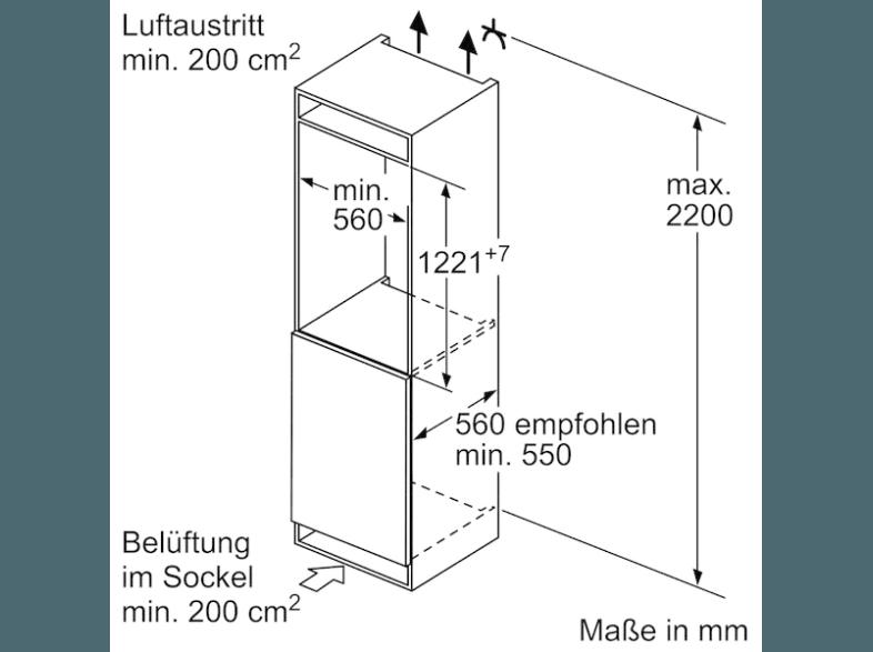 BOSCH KIL42VF30 Kühlschrank (172 kWh/Jahr, A  , 1221 mm hoch, Weiß)