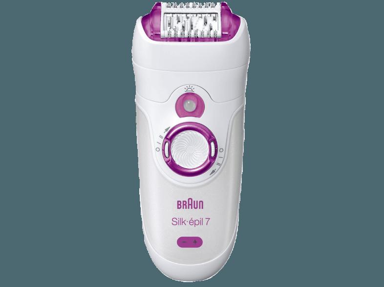 BRAUN 7-521 Silk-épil 7 Legs & Body wet&dry inkl. Gesichtsreinigungsbürste Damenepilierer Weiß/Pink