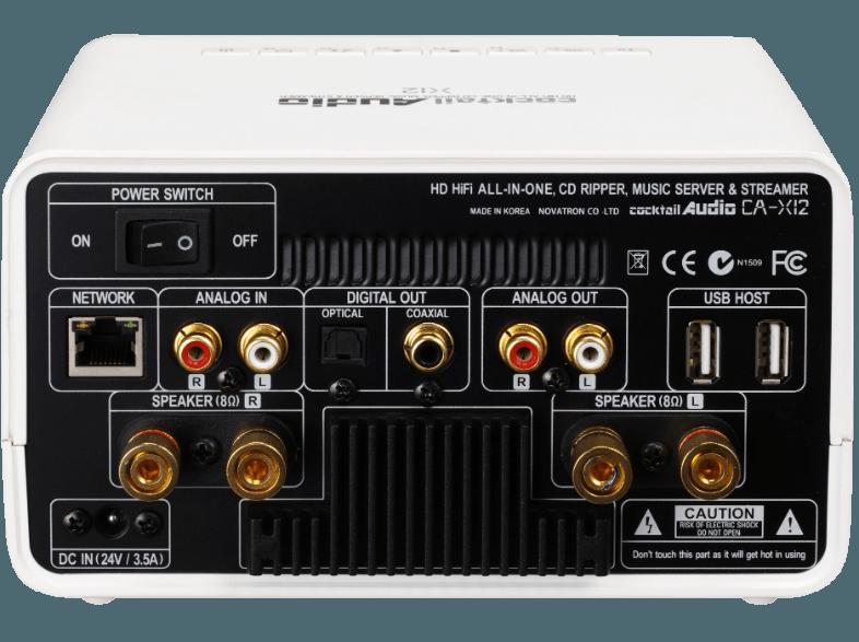 COCKTAIL AUDIO X12-N2000-W - Netzwerk-Player (App-steuerbar, 801.11b/g/n WiFi USB Dongle (Optional), Weiß)