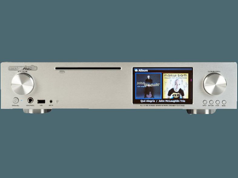 COCKTAIL AUDIO X30-0-HS - Netzwerk-Player (App-steuerbar, Ja, WLAN-USB-Adapter inklusive, Weiß/Silber)