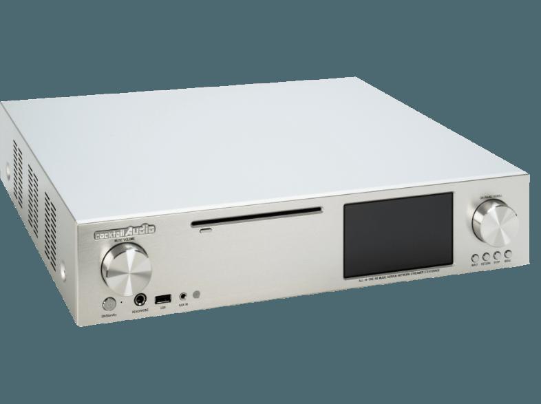 COCKTAIL AUDIO X30-L2000-HS - Netzwerk-Player (App-steuerbar, Ja, WLAN-USB-Adapter inklusive, Weiß/Silber)