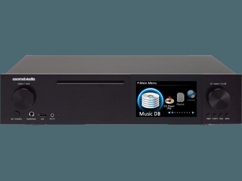 COCKTAIL AUDIO X30-S480-B - Netzwerk-Player (App-steuerbar, Ja, WLAN-USB-Adapter inklusive, Schwarz)