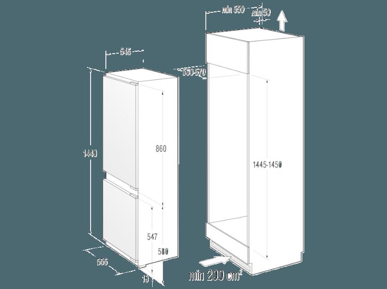 GORENJE RKI5151AW Kühlgefrierkombination (243 kWh/Jahr, A , 145 mm hoch, Weiß)