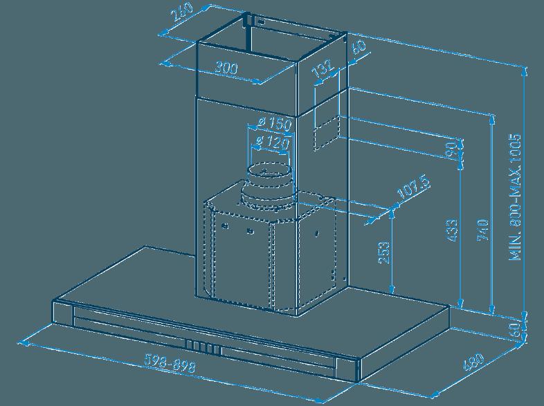 GRUNDIG GDK 2382 XB Dunstabzugshaube (480 mm tief), GRUNDIG, GDK, 2382, XB, Dunstabzugshaube, 480, mm, tief,