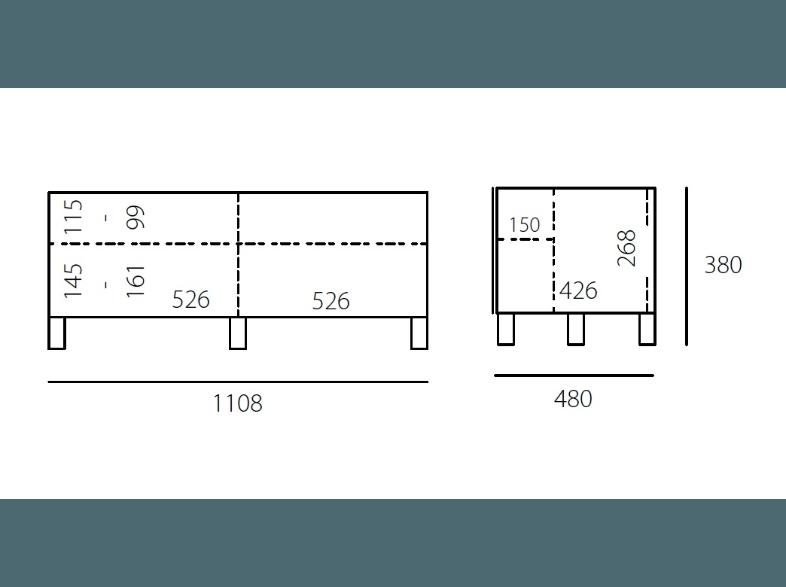 JUST-RACKS JRL1101S-SNG TV-Möbel, JUST-RACKS, JRL1101S-SNG, TV-Möbel