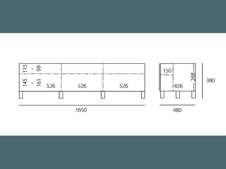 JUST-RACKS JRL1651S-BG TV-Board