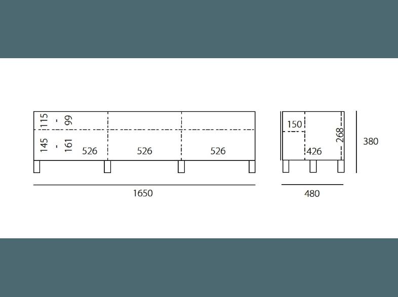 JUST-RACKS JRL1651S-BG TV-Board, JUST-RACKS, JRL1651S-BG, TV-Board