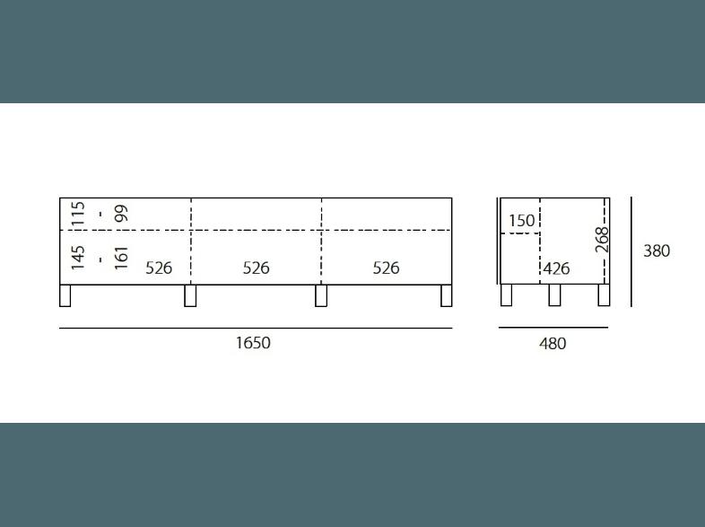 JUST-RACKS JRL1651S-SNG TV-Board, JUST-RACKS, JRL1651S-SNG, TV-Board