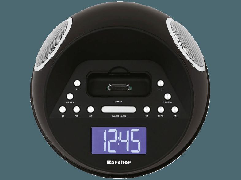 KARCHER UR 1310-I Uhrenradio (PLL Tuner, UKW, Schwarz)