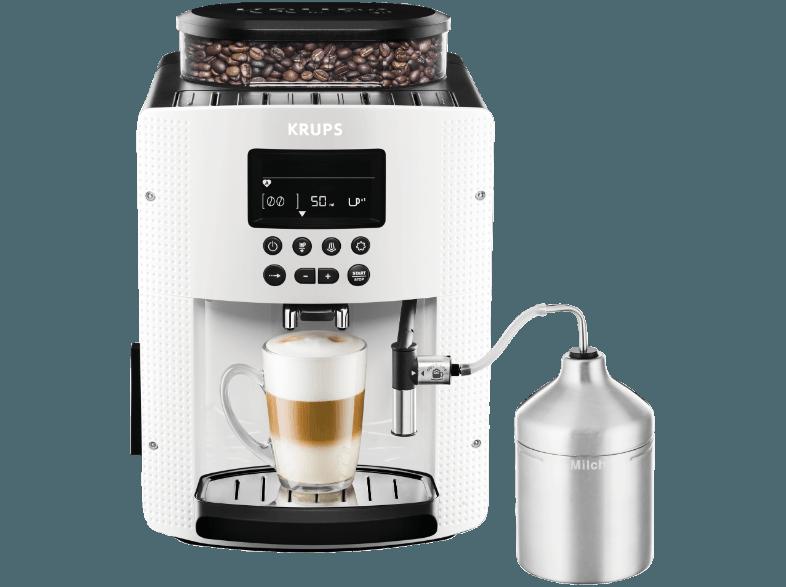 KRUPS EA 8161 Kaffeevollautomat (Metall-Kegelmahlwerk, 1.8 Liter, Weiß), KRUPS, EA, 8161, Kaffeevollautomat, Metall-Kegelmahlwerk, 1.8, Liter, Weiß,