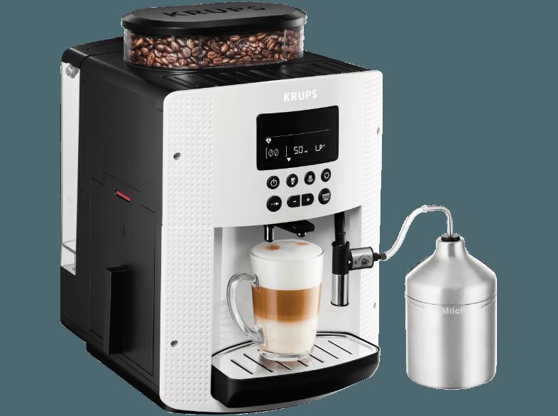 KRUPS EA 8161 Kaffeevollautomat (Metall-Kegelmahlwerk, 1.8 Liter, Weiß), KRUPS, EA, 8161, Kaffeevollautomat, Metall-Kegelmahlwerk, 1.8, Liter, Weiß,
