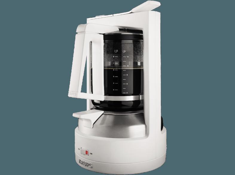 KRUPS KM 4682 Druckbrüh-Automat Weiß (Glaskanne, Druckbrühsystem für mokkaähnlichen Geschmack)