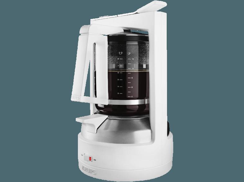 KRUPS KM 4682 Druckbrüh-Automat Weiß (Glaskanne, Druckbrühsystem für mokkaähnlichen Geschmack)