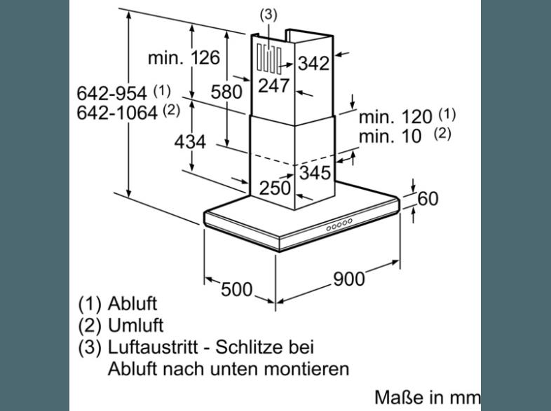 NEFF D79FL64N0 Dunstabzugshaube (500 mm tief), NEFF, D79FL64N0, Dunstabzugshaube, 500, mm, tief,