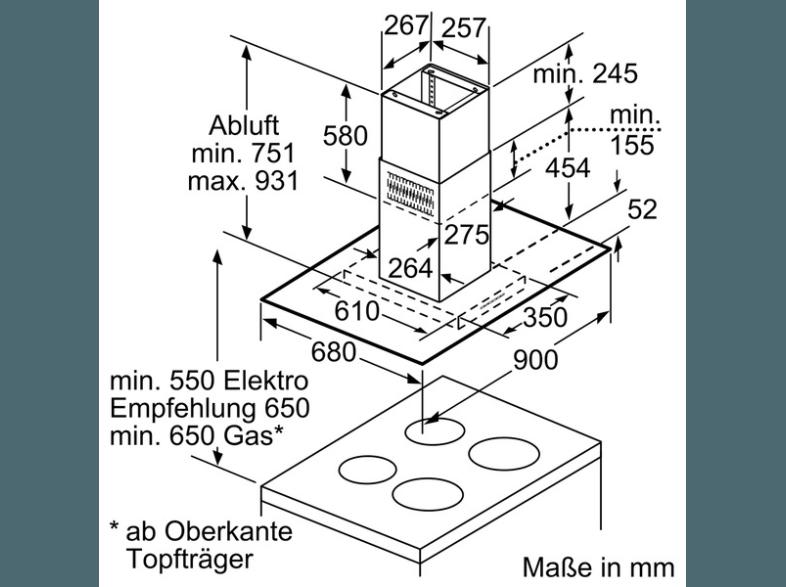 NEFF I89EH52N0 Dunstabzugshaube (680 mm tief)