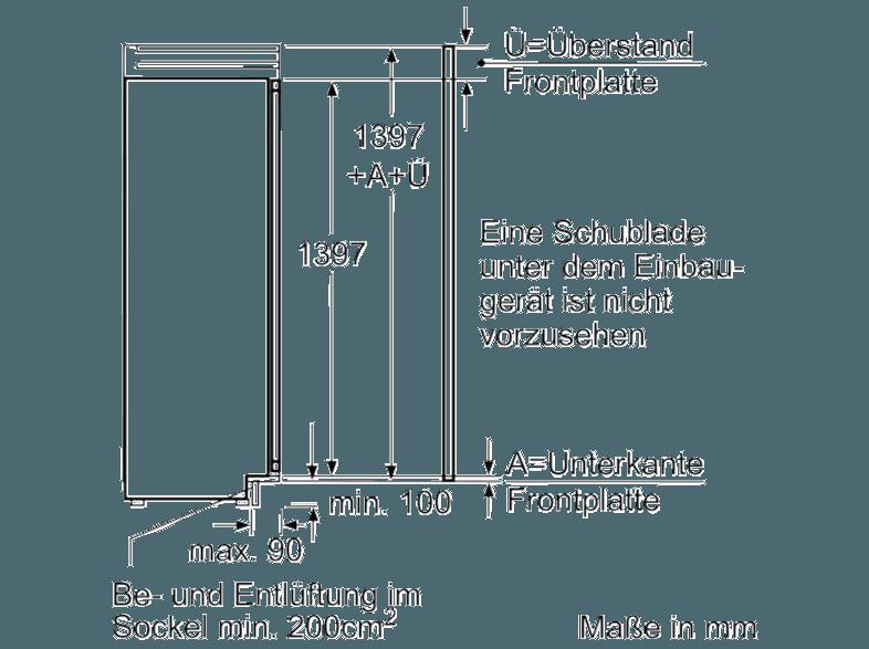 NEFF K8115X0 Kühlschrank (124 kWh/Jahr, A  , 1397 mm hoch, Weiß)