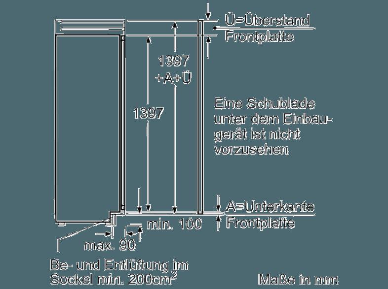 NEFF K8115X0 Kühlschrank (124 kWh/Jahr, A  , 1397 mm hoch, Weiß), NEFF, K8115X0, Kühlschrank, 124, kWh/Jahr, A, , 1397, mm, hoch, Weiß,