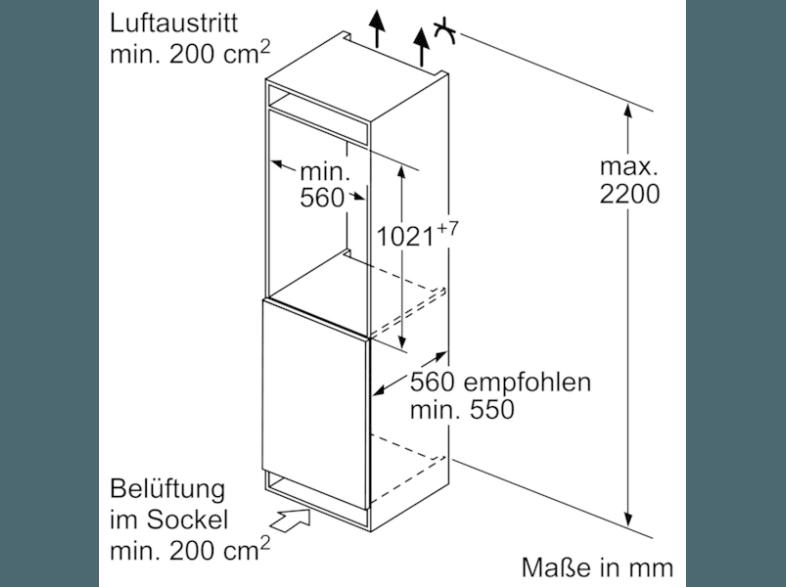 NEFF KI1313D40 Kühlschrank (67 kWh/Jahr, A   , 1021 mm hoch, Weiß)