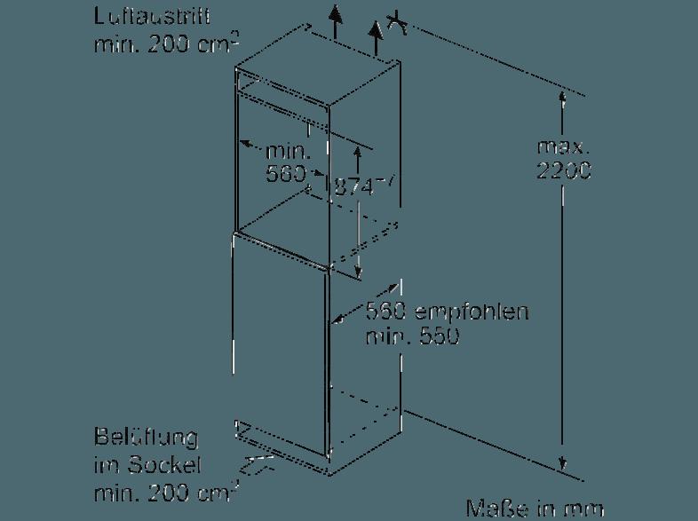 NEFF KI2223D40 Kühlschrank (98 kWh/Jahr, A   , 874 mm hoch, Weiß)