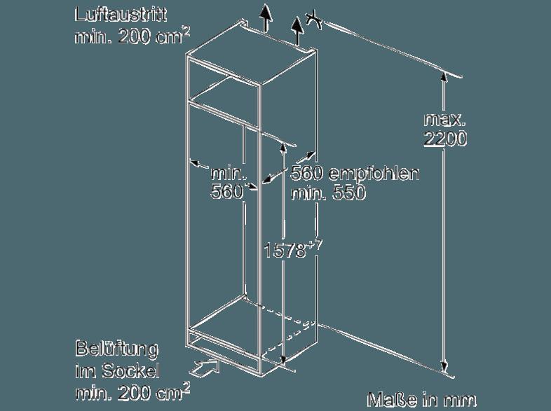 NEFF KI2723F30 Kühlschrank (196 kWh/Jahr, A  , 1577 mm hoch, Weiß), NEFF, KI2723F30, Kühlschrank, 196, kWh/Jahr, A, , 1577, mm, hoch, Weiß,