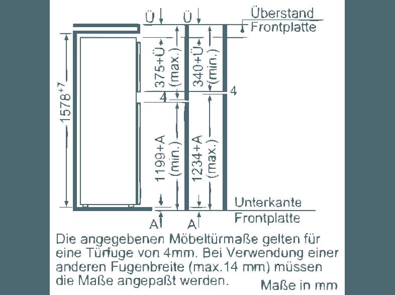 NEFF KT634A1 Kühlschrank (256 kWh/Jahr, A , 1578 mm hoch, Weiß), NEFF, KT634A1, Kühlschrank, 256, kWh/Jahr, A, 1578, mm, hoch, Weiß,