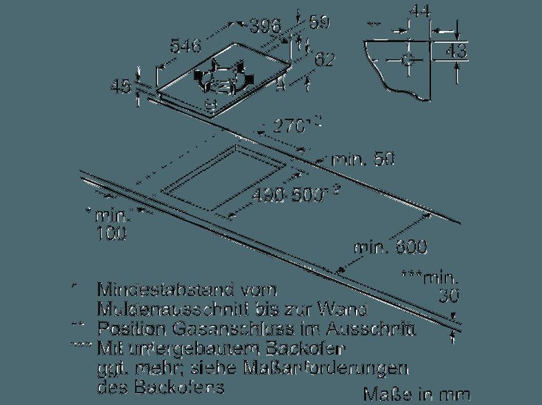 NEFF N24K45N0 Autarkes Gaskochfeld (396 mm breit, 1 Kochfelder)