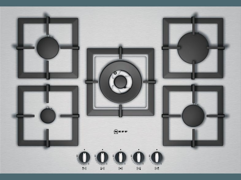 NEFF T25Z55N1 Gas-Kochfeld (750 mm breit, 5 Kochfelder), NEFF, T25Z55N1, Gas-Kochfeld, 750, mm, breit, 5, Kochfelder,