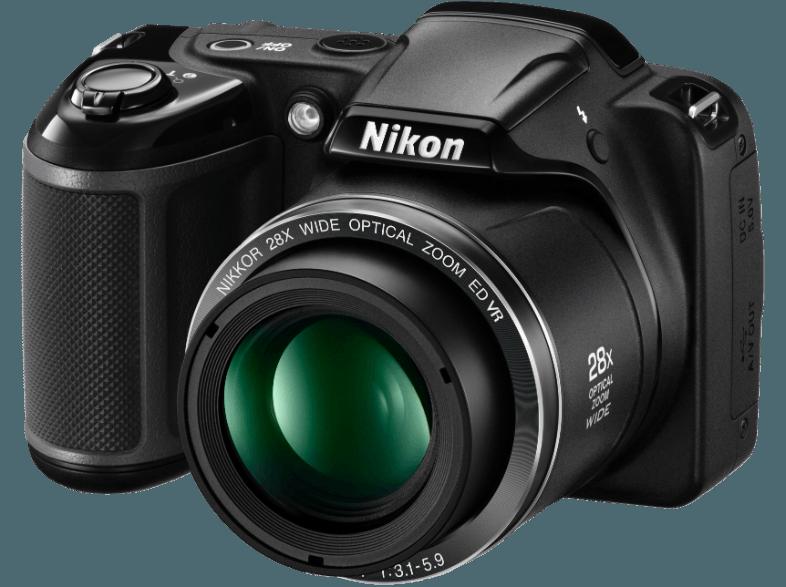 NIKON COOLPIX L340  Schwarz (20.2 Megapixel, 28x opt. Zoom, 7.5 cm TFT), NIKON, COOLPIX, L340, Schwarz, 20.2, Megapixel, 28x, opt., Zoom, 7.5, cm, TFT,