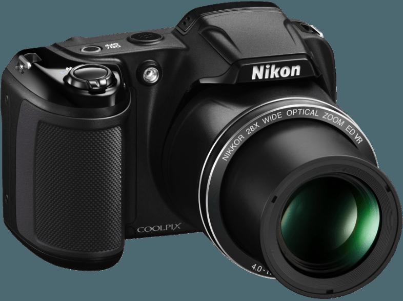 NIKON COOLPIX L340  Schwarz (20.2 Megapixel, 28x opt. Zoom, 7.5 cm TFT), NIKON, COOLPIX, L340, Schwarz, 20.2, Megapixel, 28x, opt., Zoom, 7.5, cm, TFT,