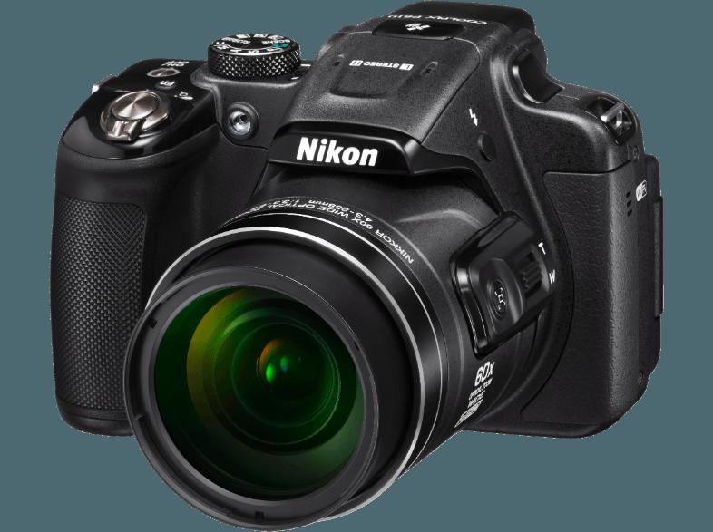 NIKON COOLPIX P610  Schwarz (16 Megapixel, 60x opt. Zoom, 7.5 cm TFT-LCD, WLAN)