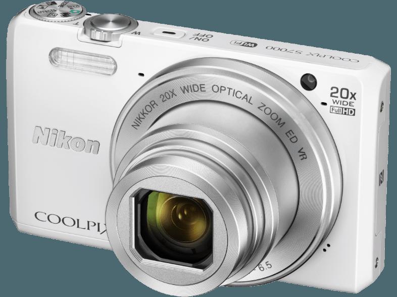 NIKON COOLPIX S7000  Weiß (16 Megapixel, 20x opt. Zoom, 7.5 cm TFT-LCD, WLAN), NIKON, COOLPIX, S7000, Weiß, 16, Megapixel, 20x, opt., Zoom, 7.5, cm, TFT-LCD, WLAN,