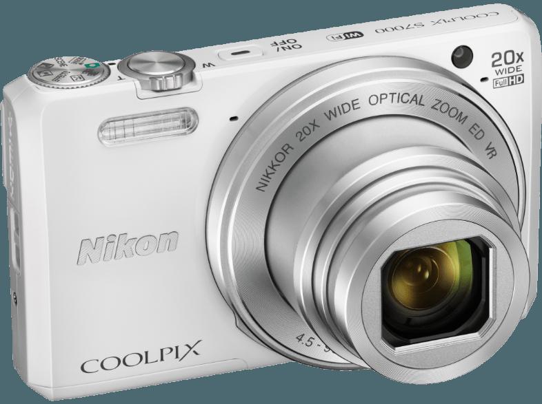 NIKON COOLPIX S7000  Weiß (16 Megapixel, 20x opt. Zoom, 7.5 cm TFT-LCD, WLAN)