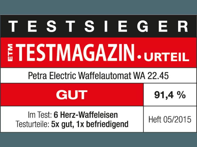 PETRA 130300 WA 22.45 Waffeleisen Silber/Weiß