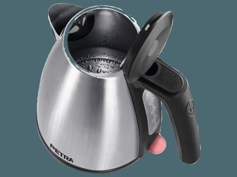 PETRA WK 521.35 Wasserkocher Silber/Schwarz (1630 Watt, 1 Liter/Jahr)