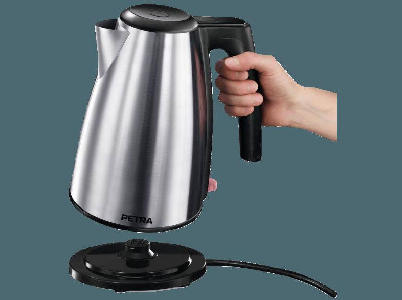 PETRA WK 521.35 Wasserkocher Silber/Schwarz (1630 Watt, 1 Liter/Jahr), PETRA, WK, 521.35, Wasserkocher, Silber/Schwarz, 1630, Watt, 1, Liter/Jahr,