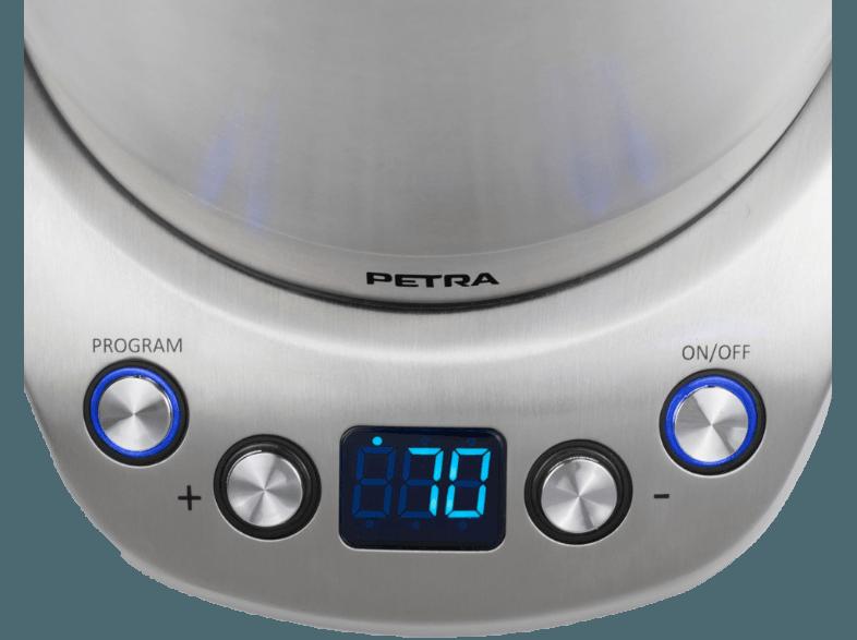 PETRA WK 54.35 Wasserkocher Silber/Schwarz (1850-2200 Watt, 1.7 Liter)