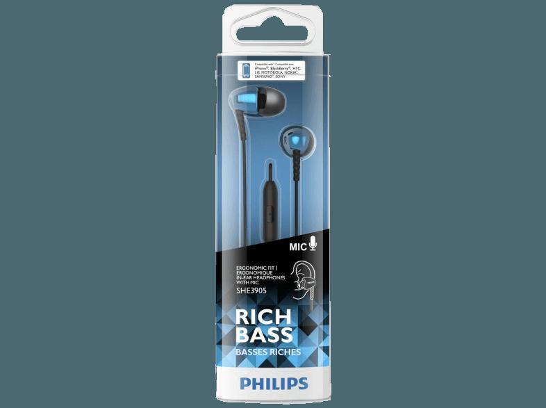 PHILIPS SHE 3905BL/00 Kopfhörer Blau, PHILIPS, SHE, 3905BL/00, Kopfhörer, Blau