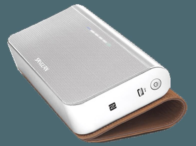 SANGEAN BluPad BTS-102 Tragbarer Bluetooth-Stereolautsprecher Silber/Braun