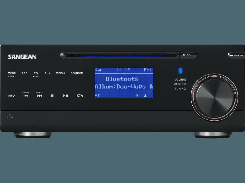 SANGEAN DMS-37BT Kompaktanlage (Bluetooth Docking,  CD, CD-R, CD-RW, USB, SD-Karte, USB, Schwarz)