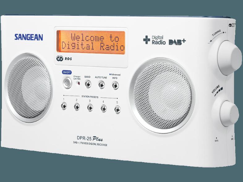 SANGEAN DPR-25   (Stereo Tuner, UKW, DAB, DAB , Weiß)