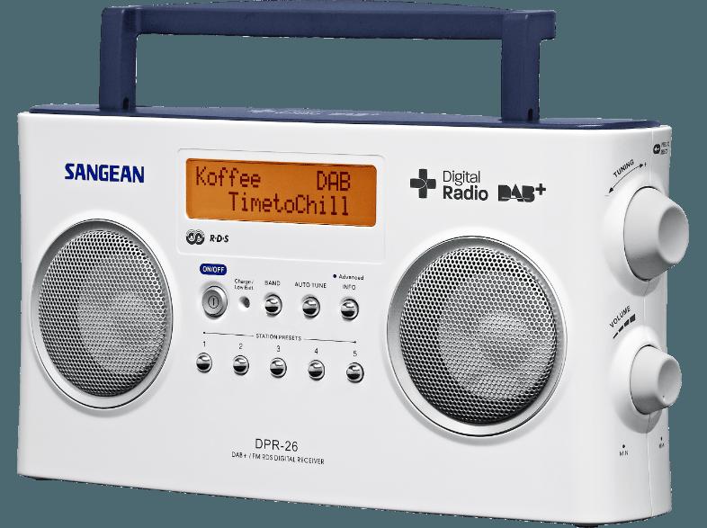 SANGEAN DPR-26  (Stereo Tuner, UKW, DAB, DAB , Weiß)