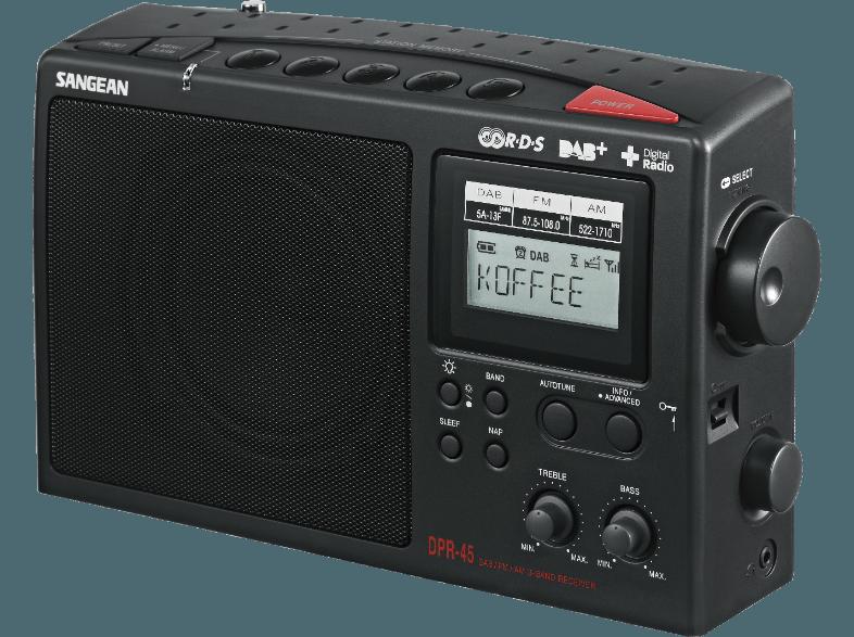 SANGEAN DPR-45  (Digital, UKW, MW, DAB, DAB , Schwarz)