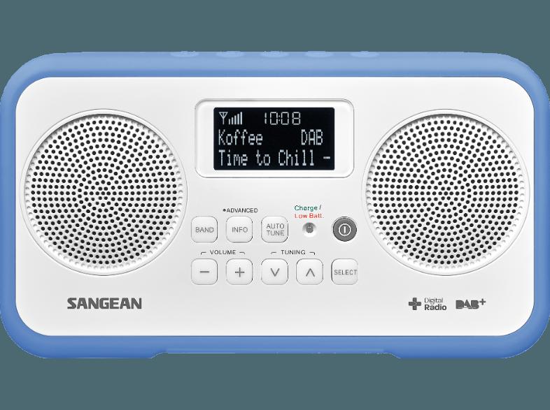 SANGEAN DPR-77  (Digital, UKW, DAB , Weiß/Blau)
