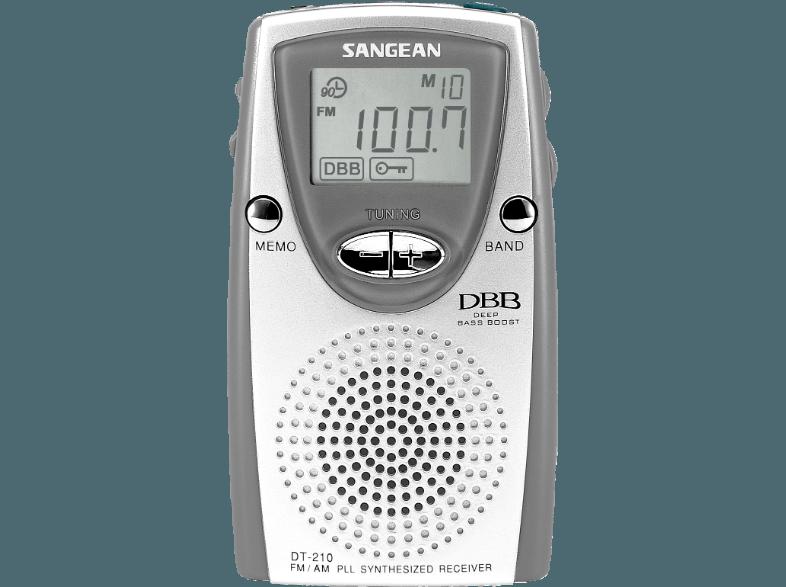 SANGEAN DT-210  (Stereo Tuner, FM, MW, LW, UKW, Silber)