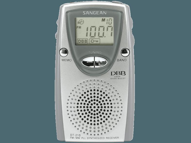 SANGEAN DT-210  (Stereo Tuner, FM, MW, LW, UKW, Silber), SANGEAN, DT-210, , Stereo, Tuner, FM, MW, LW, UKW, Silber,