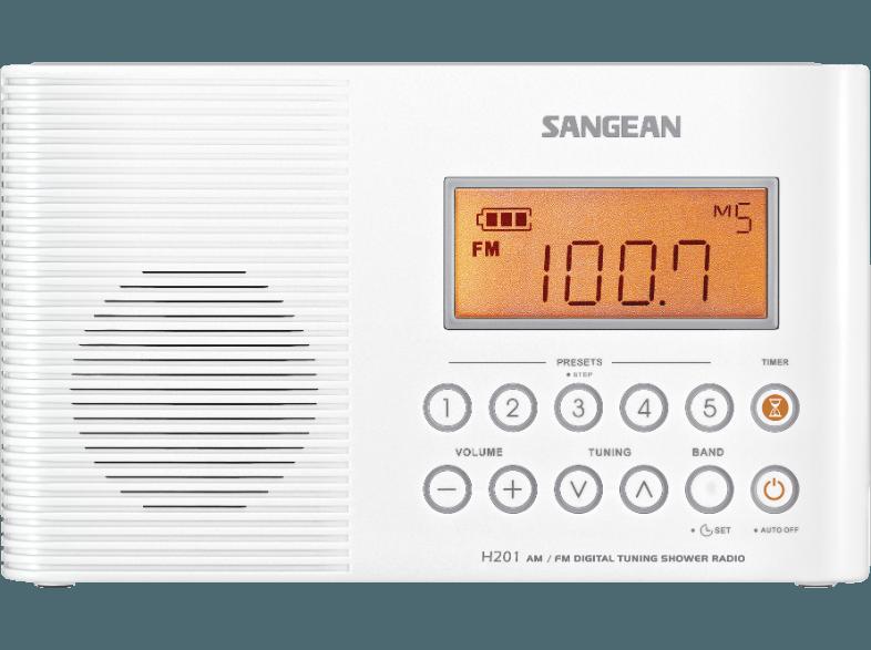 SANGEAN H-201  (PLL Tuner, FM, MW, UKW, Weiß), SANGEAN, H-201, , PLL, Tuner, FM, MW, UKW, Weiß,